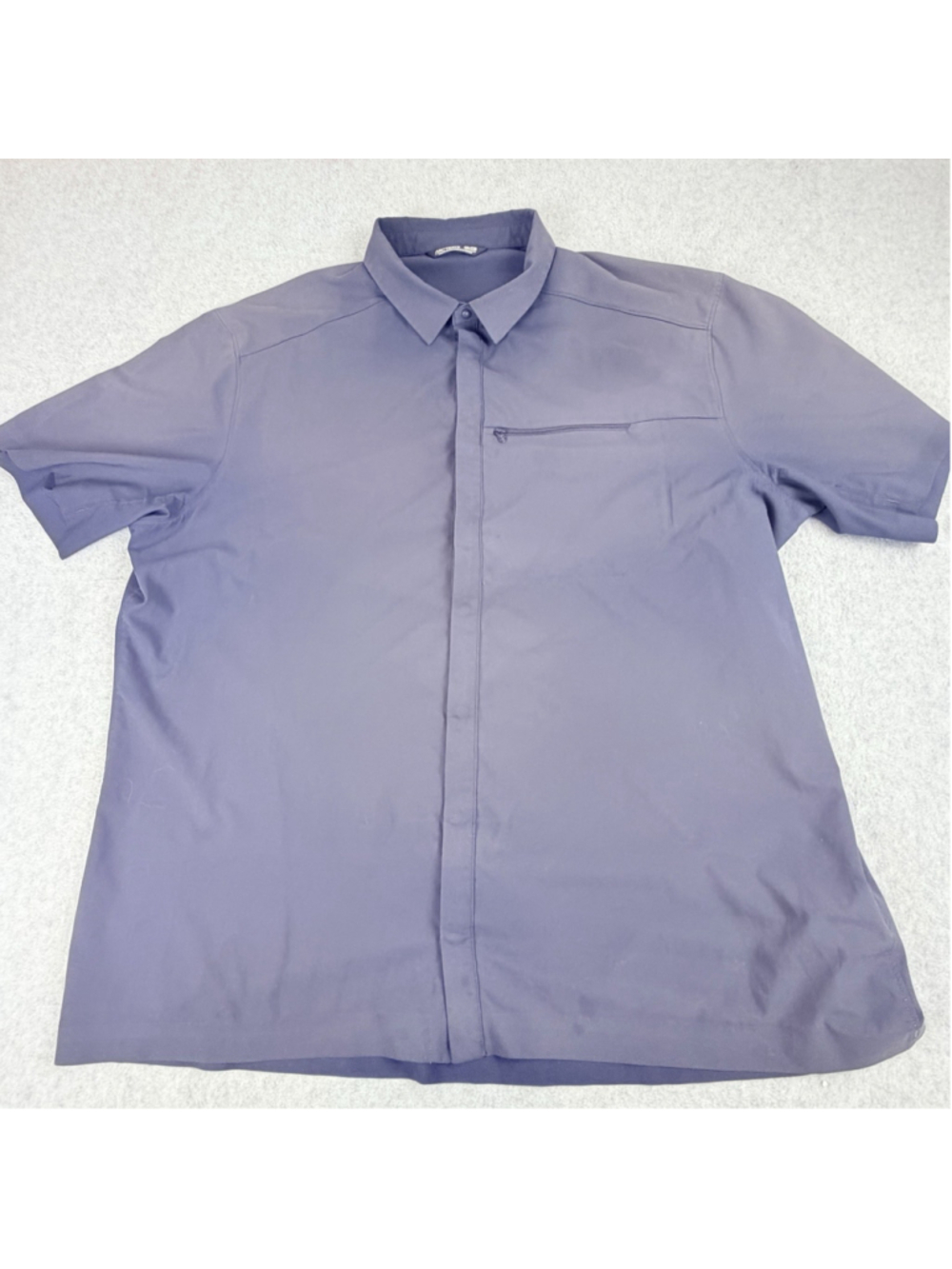 Arc’teryx Skyline SS Shirt Mens XXL Blue Polyester Zip Pocket UPF 50+